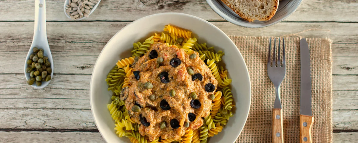 Recipe kit Pasta a la puttanesca vegana